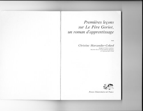 Premières leçons sur Le père Goriot, un roman d'apprentissage (MAJOR BAC)