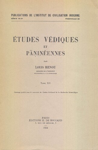 Études védiques et pāṇinéennes