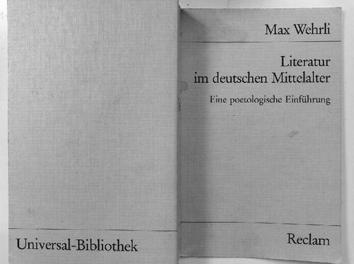 Literatur im deutschen Mittelalter. Eine poetologische Einführung.