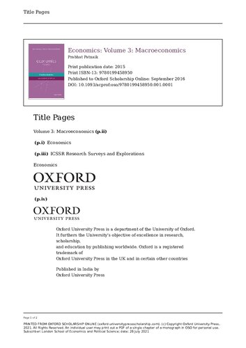 Macroeconomics (Economics, Volume 3)