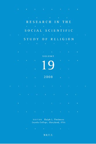 Research in the Social Scientific Study of Religion, Volume 19