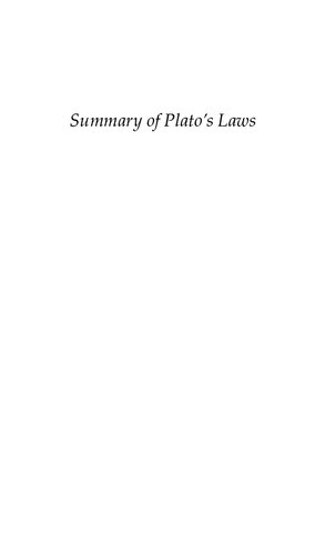 Summary of Plato's Laws