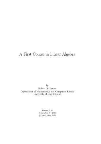 A First Course in Linear Algebra