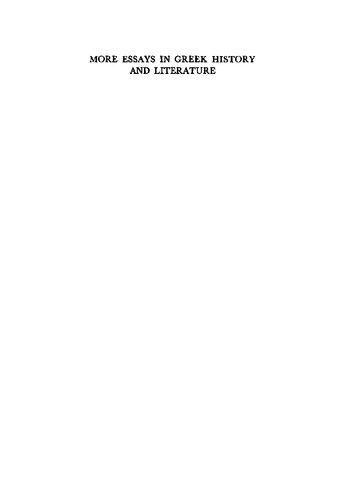 More essays in Greek history and literature