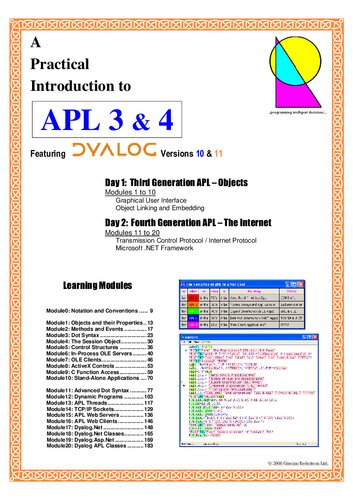 A Practical Introduction to  APL 3 & 4