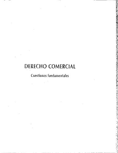 Derecho comercial - Cuestiones fundamentales