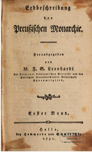 Erdbeschreibung der Preußischen Monarchie