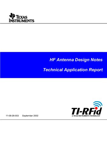HF Antenna Design Notes Texas Instruments 2002.