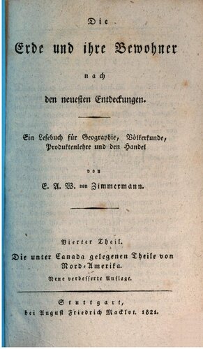 Die unter Canada gelegenen Theile von Nord-Amerika