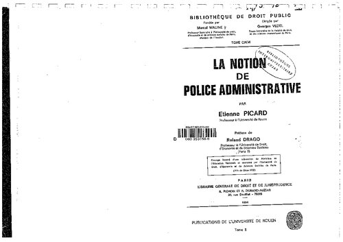 La notion de police administrative