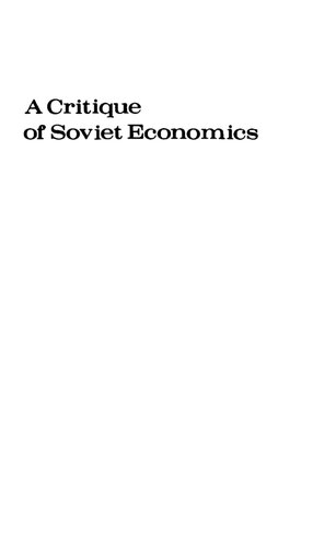 A Critique of Soviet Economics