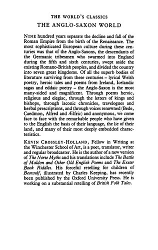 The Anglo-Saxon World: An Anthology