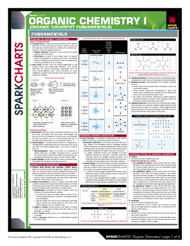 Organic Chemistry I (Organic Chemistry Fundamentals) (SparkCharts)