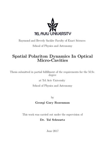 Spatial Polariton Dynamics In Optical Micro-Cavities