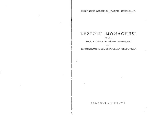 Lezioni monachesi sulla storia della filosofia moderna ed esposizione dell'empirismo filosofico
