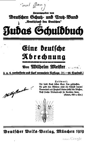 Judas Schuldbuch - Eine deutsche Abrechnung