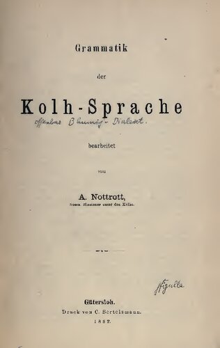 Grammatik der Kolh-Sprache