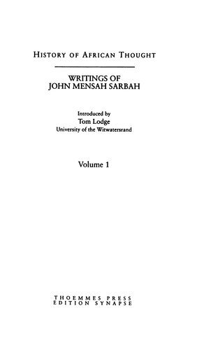 Writings of John Mensah Sarbah