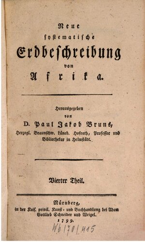 Neue systematische Erdbeschreibung von Afrika