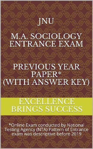JNU M.A. Sociology Entrance Exam Previous Year Paper* (With Answer Key)