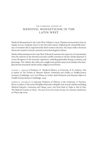 The Cambridge History of Medieval Monasticism in the Latin West