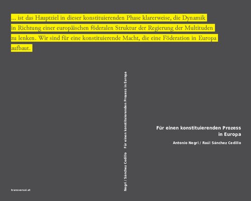 Für einen konstituierenden Prozess in Europa