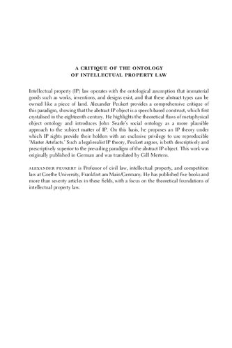 A Critique of the Ontology of Intellectual Property Law