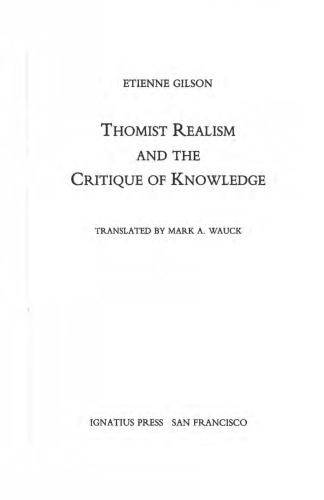 Thomist Realism and the Critique of Knowledge