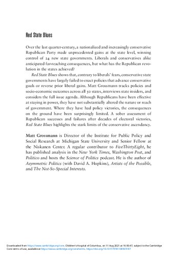 Red State Blues: How the Conservative Revolution Stalled in the States