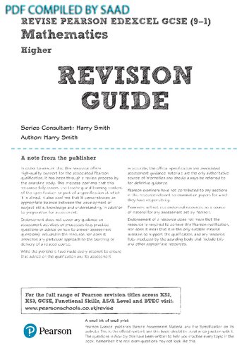 Pearson Edexcel GCSE (9-1) Mathematics Higher tier Revision Guide + App: Catch-up and Revise: for home learning, 2021 assessments and 2022 exams ... GCSE (9-1) Mathematics Higher Revision Guide)