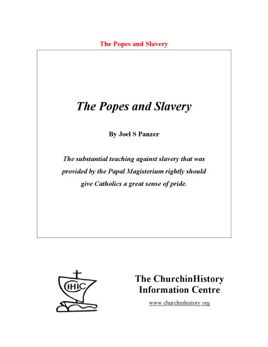 The Popes and Slavery