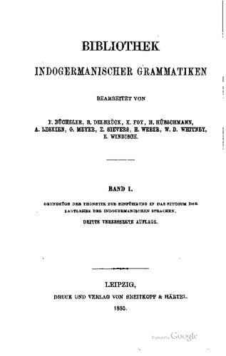 Grundzüge der Phonetik zur Einführung in das Studium der Lautlehre der indogermanischen Sprachen
