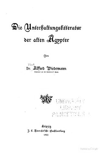 Die Unterhaltungsliteratur der alten Ägypter