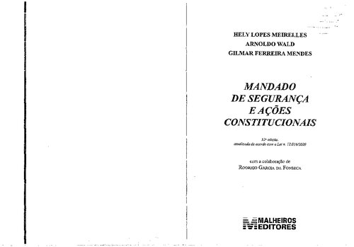 Mandado de Segurança e Ações Constitucionais