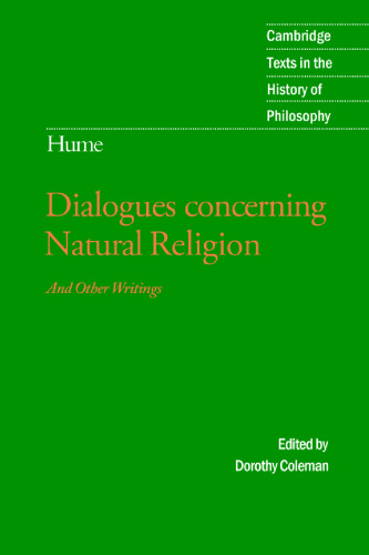 Hume: Dialogues Concerning Natural Religion: And Other Writings