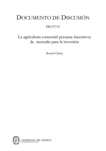 La agricultura comercial peruana: incentivos de mercado para la inversión