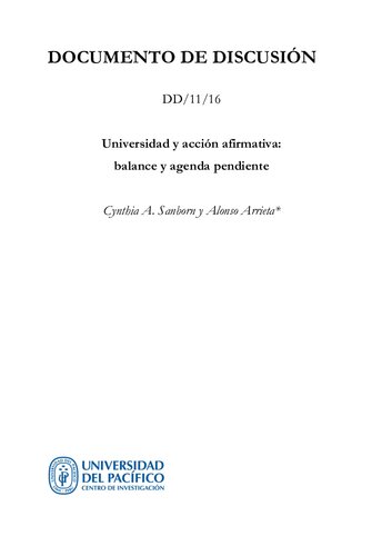 Universidad y acción afirmativa: balance y agenda pendiente