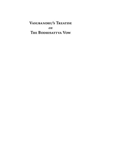 Vasubanchu's Treatise on The Bodhisattva Vow