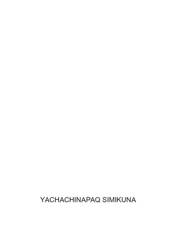 Yachachinapaq Simikuna - Urin Qichwa. Vocabulario pedagógico de la lengua originaria quechua sureño