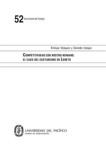 Competitividad con rostro humano: el caso del ecoturismo en Loreto