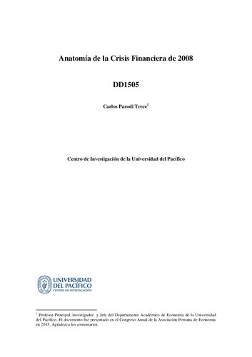 Anatomía de la Crisis Financiera de 2008