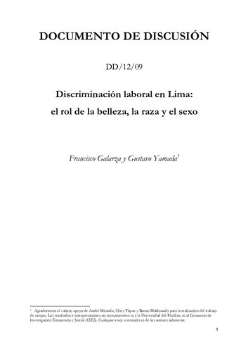 Discriminación laboral en Lima: el rol de la belleza, la raza y el sexo