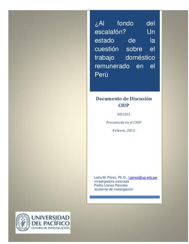 ¿Al fondo del escalafón? Un estado de la cuestión sobre el trabajo doméstico remunerado en el Perú