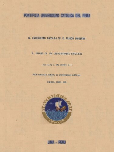 La Universidad Católica en el mundo moderno. El futuro de las universidades católicas