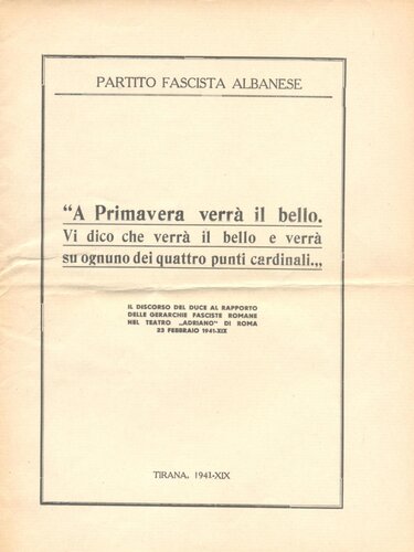 “A Primavera verrà il bello. Vi dico che verrà il bello e verrà su ognuno dei quattro punti cardinali.„