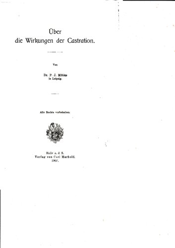 Uber die Wirkungen der Castration