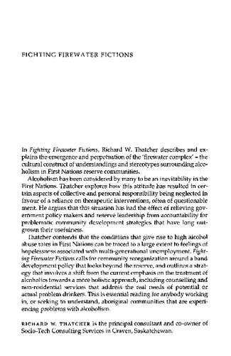 Fighting Firewater Fictions: Moving Beyond the Disease Model of Alcoholism in First Nations