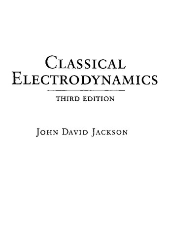 Classical Electrodynamics