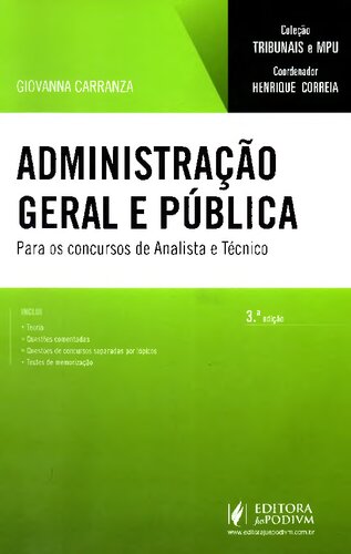Administração Geral e Pública Para Concursos de Analista e Técnico