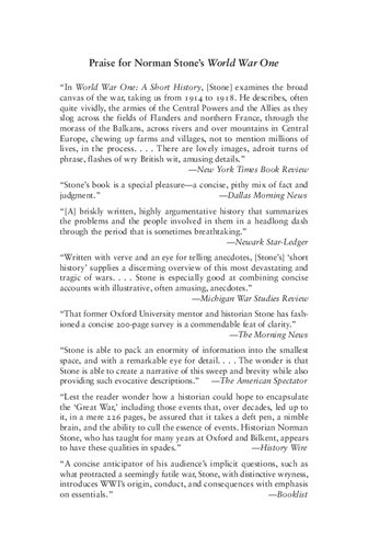 World War One: A Short History